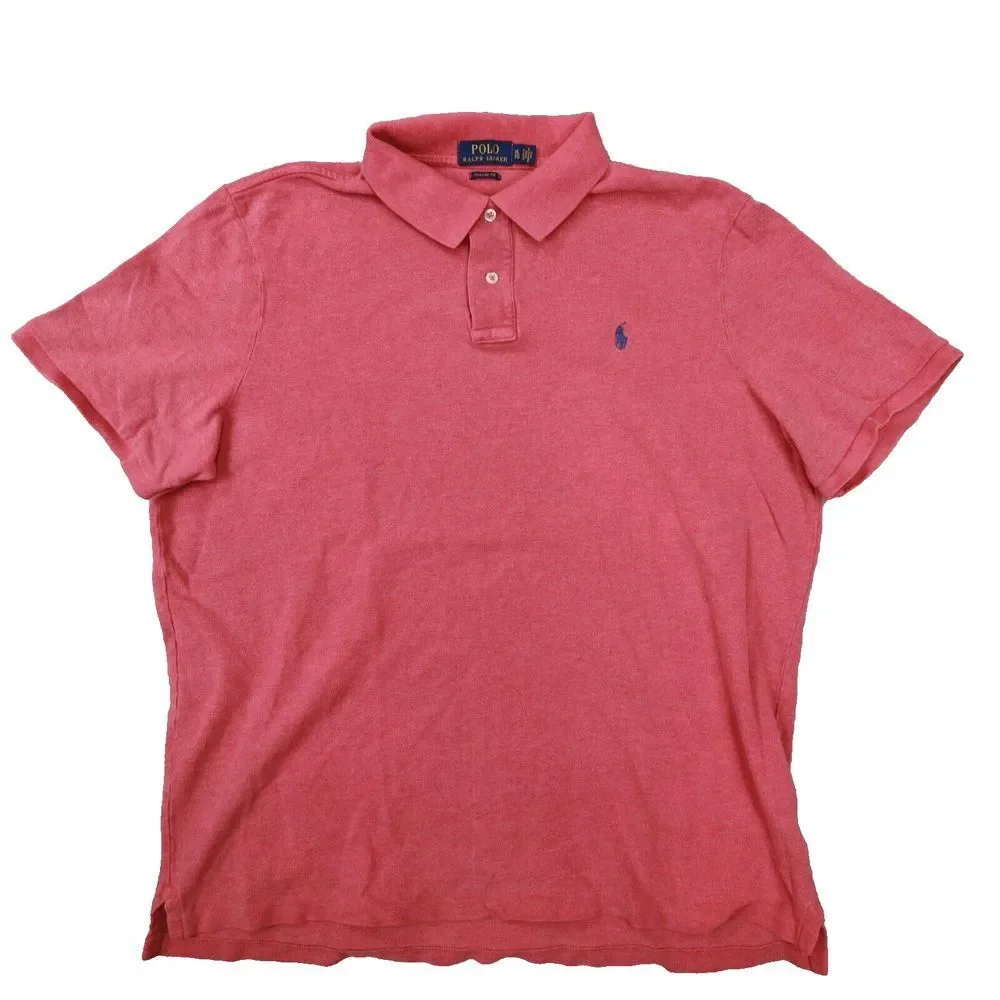 Polo Ralph Lauren‎ Men's Classic Fit Light Red Short Sleeve Polo Shirt size XL